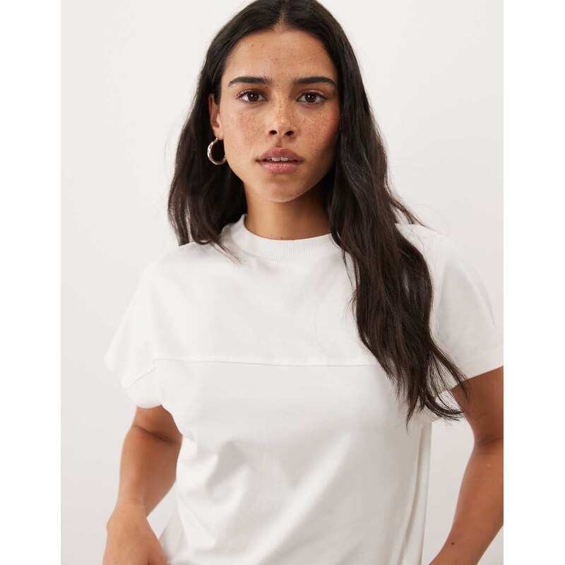 ASOS DESIGN horizontal seam t-shirt in white