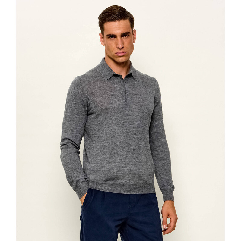 Gran Sasso Vlněné polokošile Tennis | Slim Fit |s příměsí