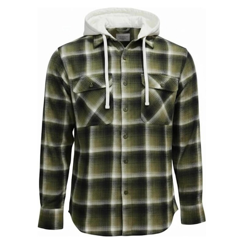 Radwa Košile Mens flannel with hooddie olivová