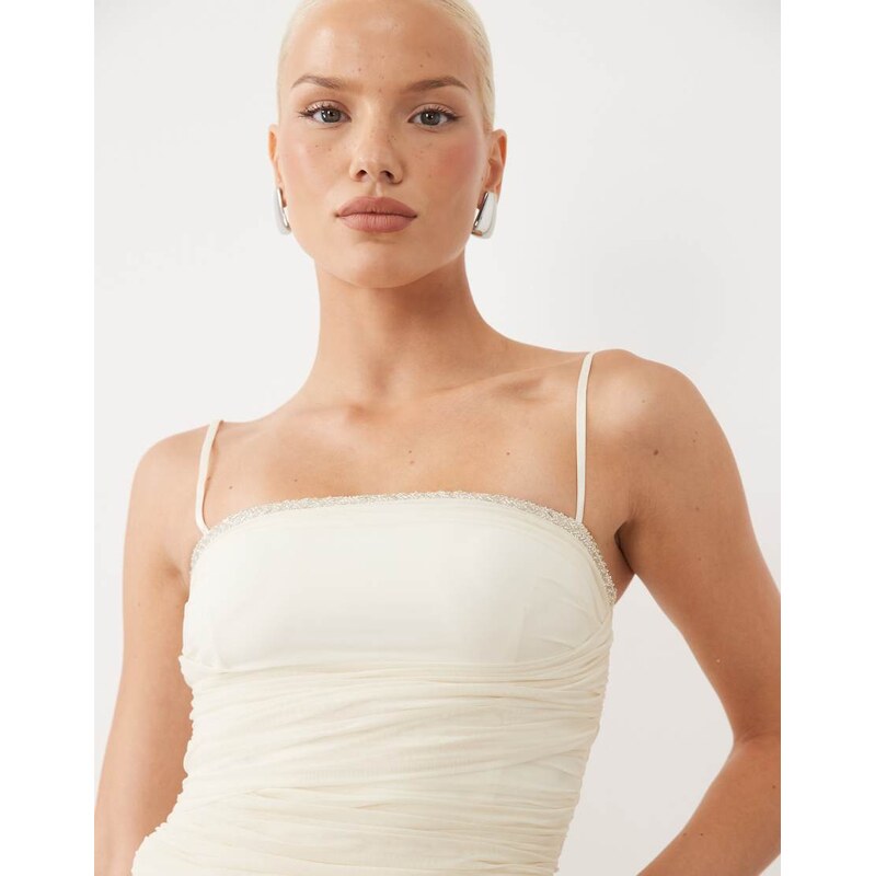 Tiger Mist Juna strappy square neck cami top co-ord in cream