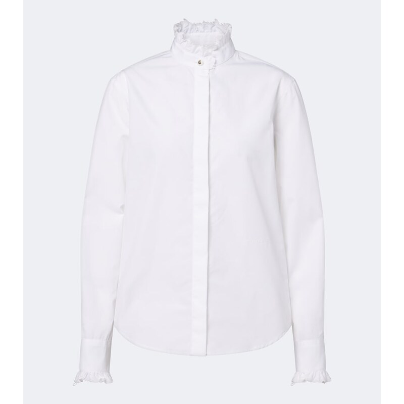 Burberry Logo ruffled cotton poplin shirt
