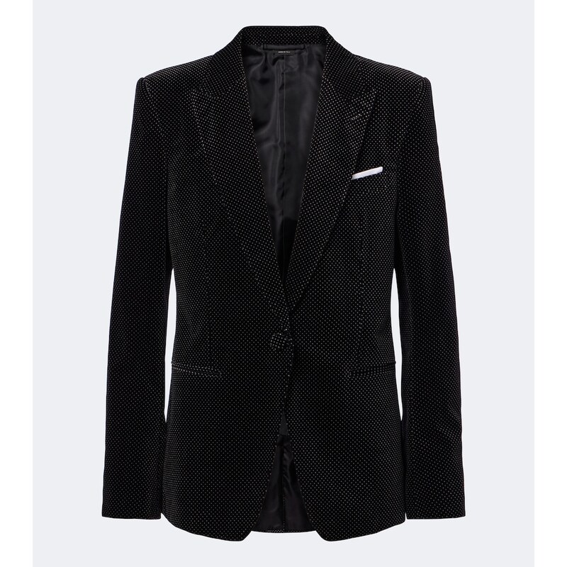 Tom Ford Polka-dot cotton velvet blazer
