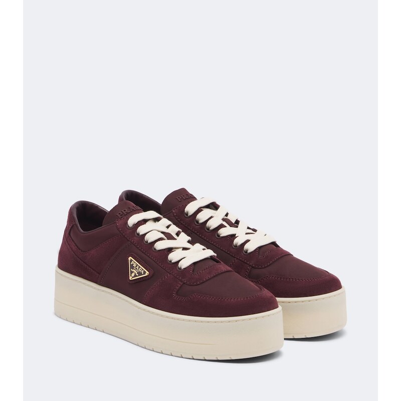 Prada Downtown Bold Re-Nylon and suede sneakers