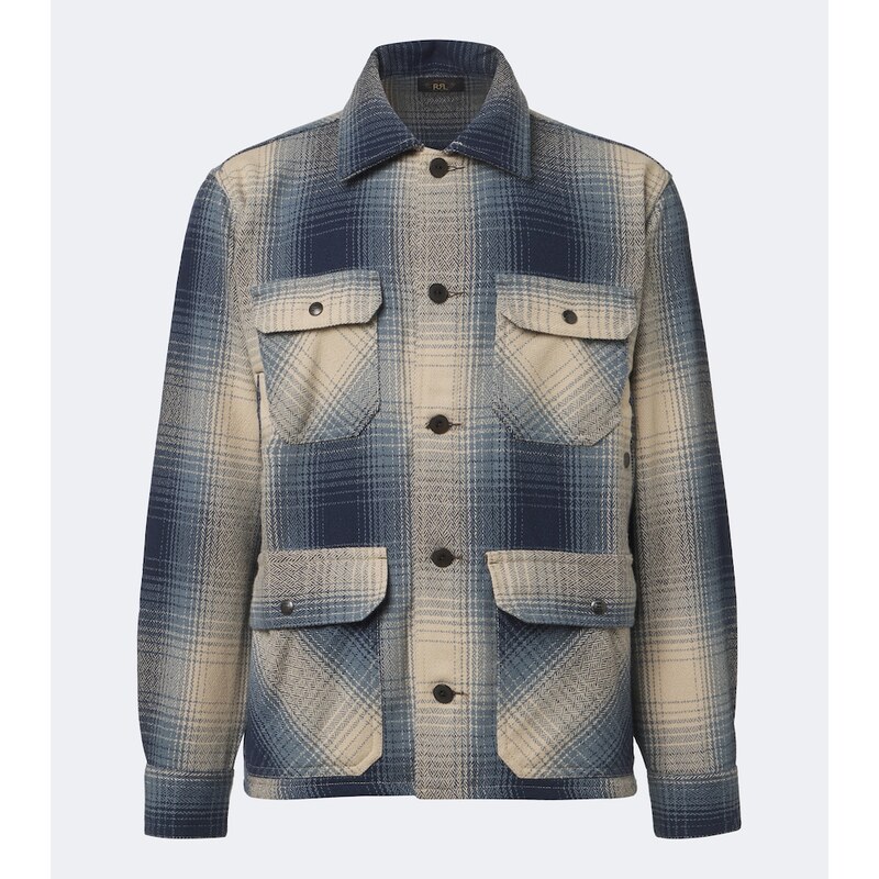 RRL Plaid wool twill shirt