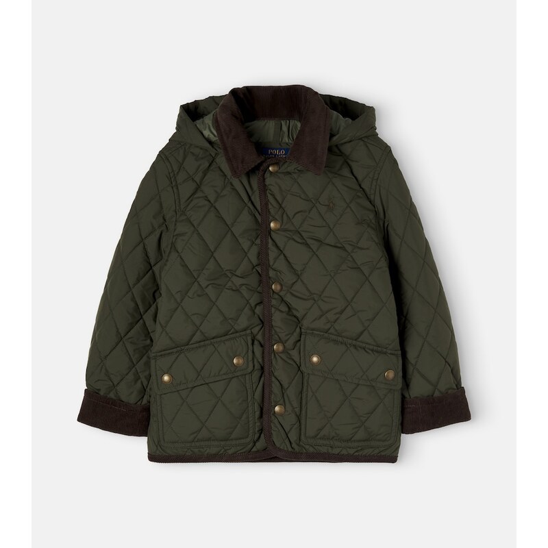 Polo Ralph Lauren Kids Corduroy-trimmed quilted jacket