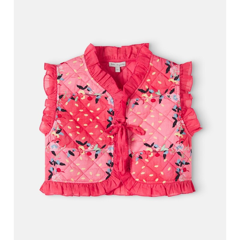 Bebe Organic Beatrice floral quilted cotton vest
