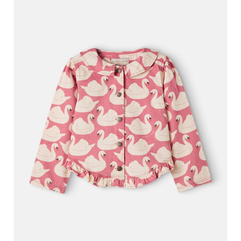 Konges Sløjd Magot printed ruffled denim jacket