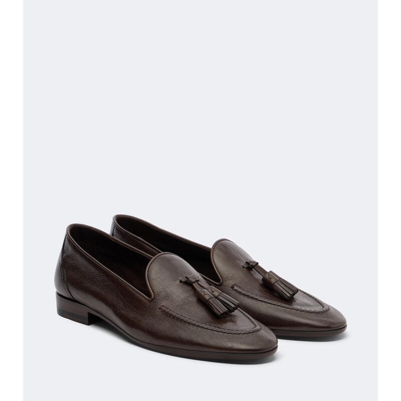 The Row Caden leather loafers