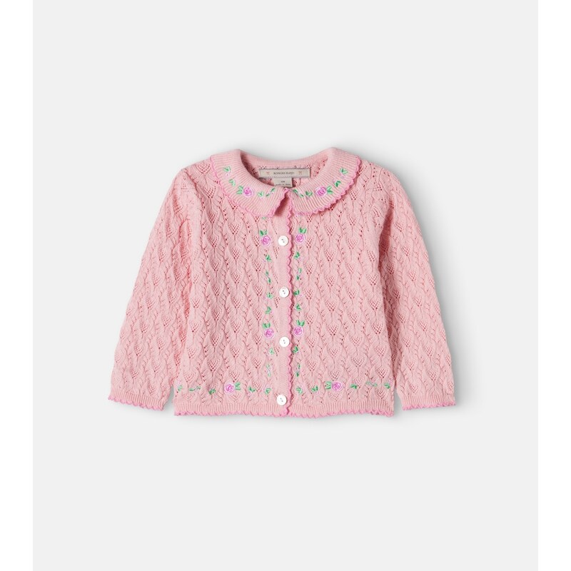 Konges Sløjd Baby Rosier cotton, wool, and cashmere cardigan