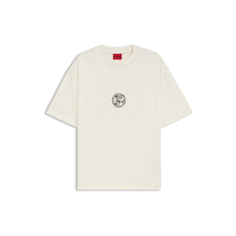 HUGO Cotton-jersey T-shirt with boxing artwork