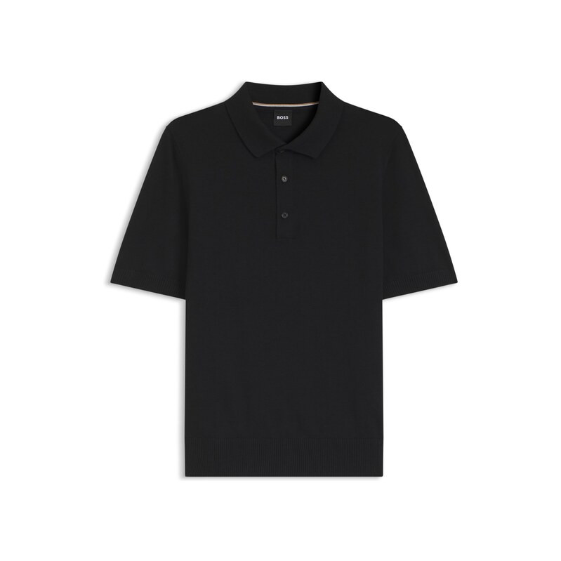 BOSS Knit polo in virgin wool