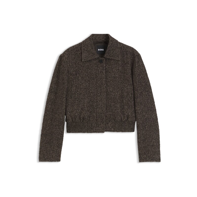 BOSS Bomber-style jacket in herringbone fabric
