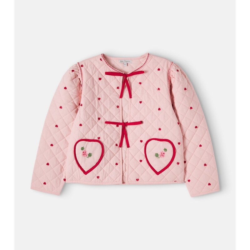 Bebe Organic Rose embroidered quilted cotton jacket