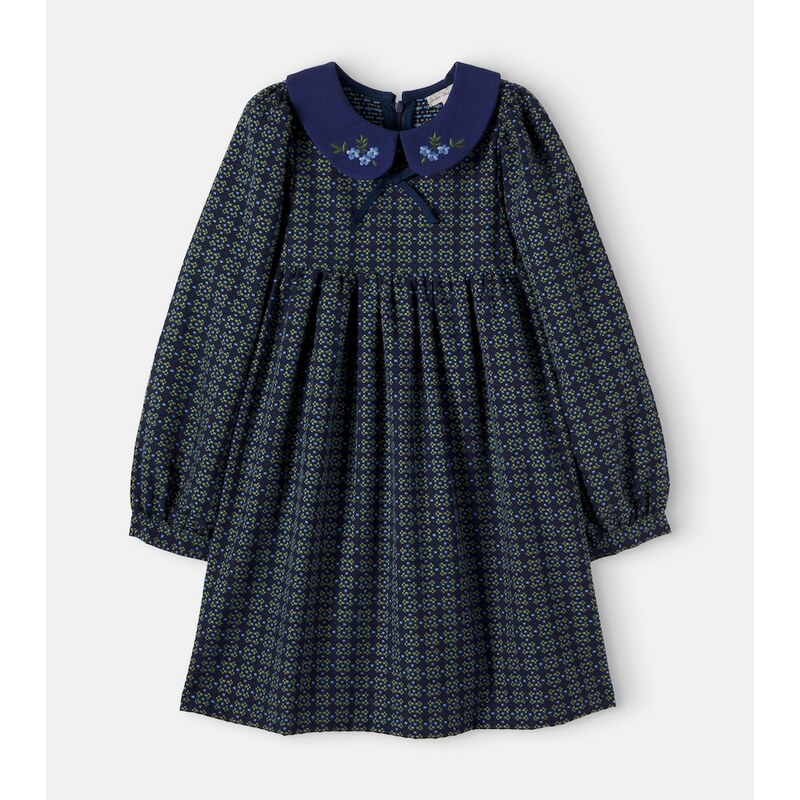 Bebe Organic Annette bow-detail floral cotton dress