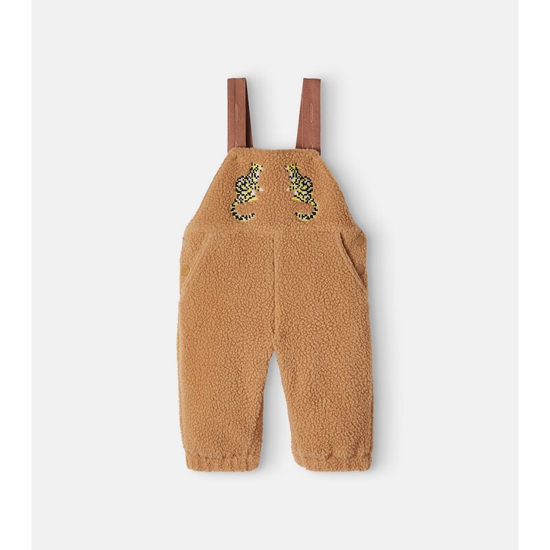 Stella McCartney Kids Baby embroidered teddy fleece dungaree