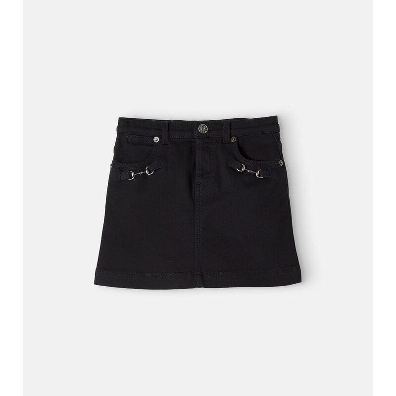 Gucci Kids Horsebit denim miniskirt