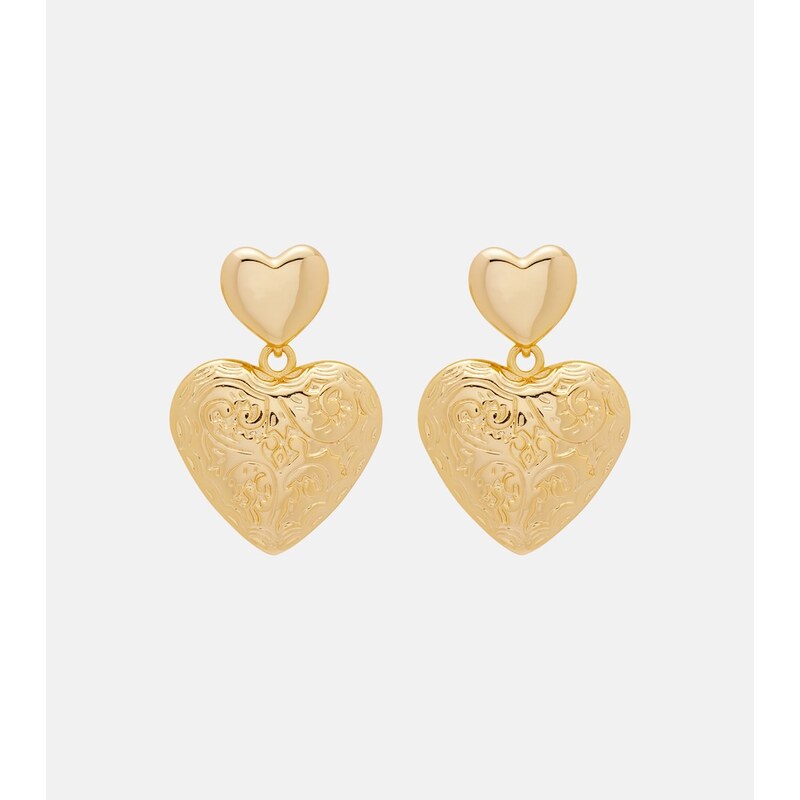 Self-Portrait Engraved drop earrings