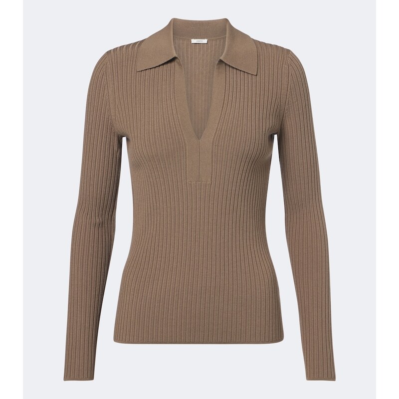 Joseph Ribbed-knit wool-blend polo sweater
