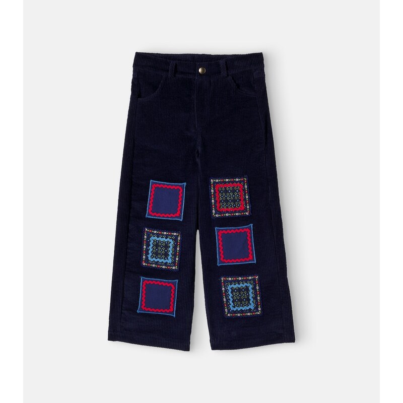 Bebe Organic Dylan embroidered cotton-blend corduroy pants