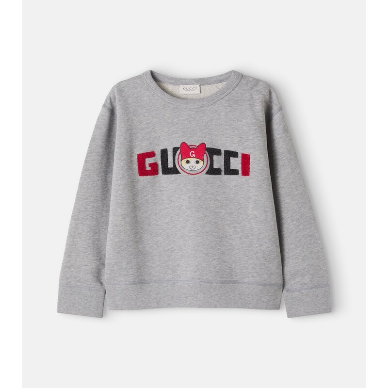 Gucci Kids Embroidered cotton jersey sweatshirt