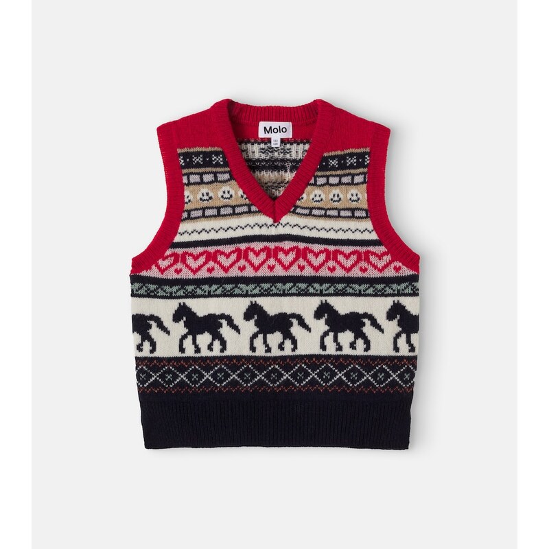 Molo Grace intarsia wool sweater vest