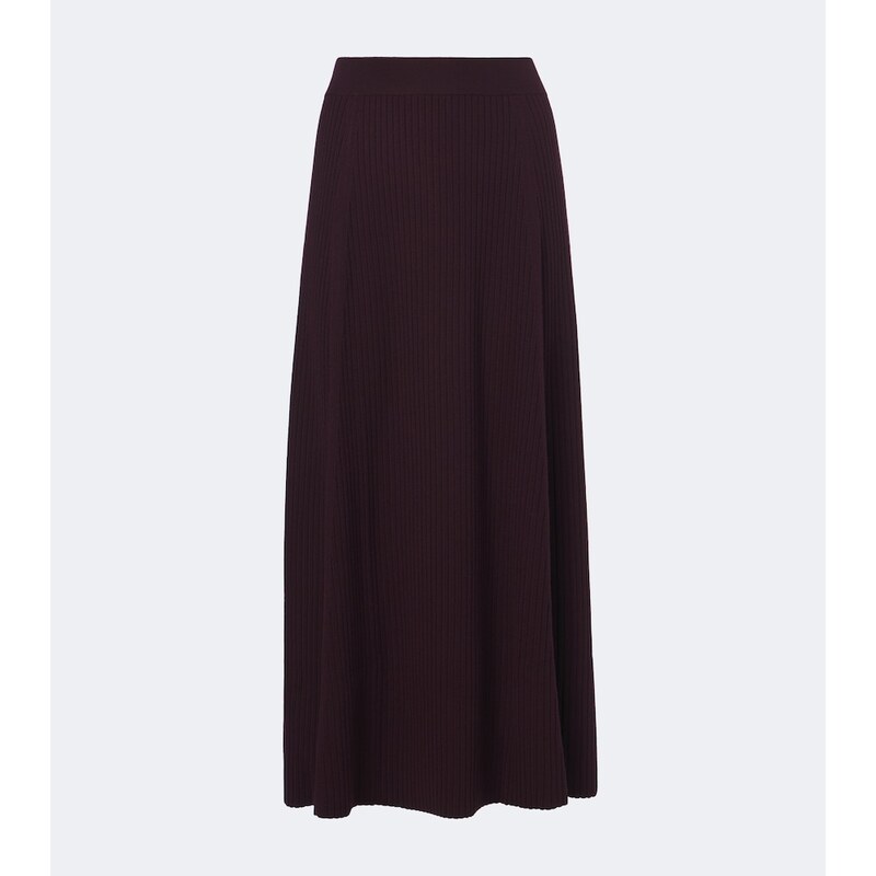 Joseph Hallie ribbed-knit wool-blend midi skirt