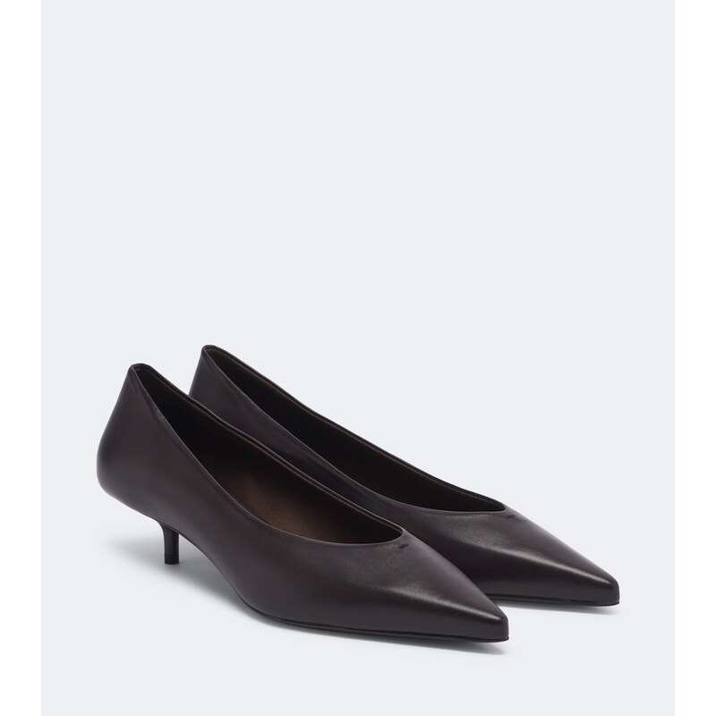 Max Mara lodičky z kůže v barvě Aubergine
