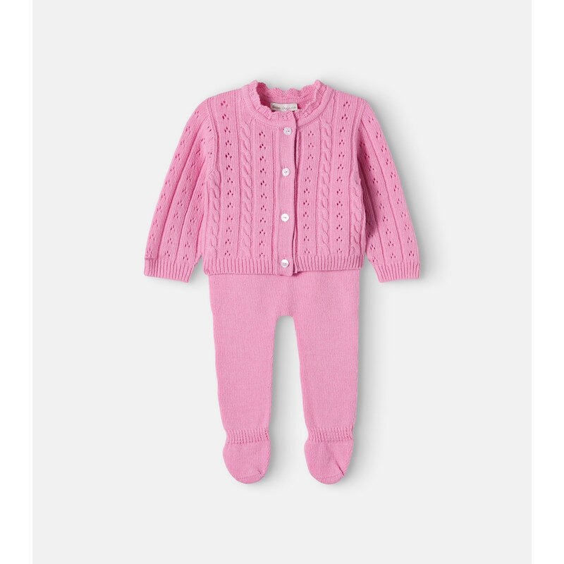 Bebe Organic Baby Dolly knitted cardigan and leggings set