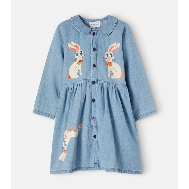 Mini Rodini Printed denim dress