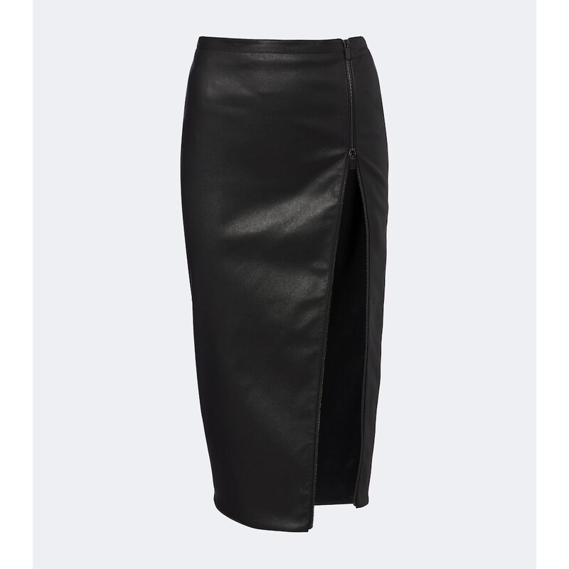 Gucci Leather midi skirt