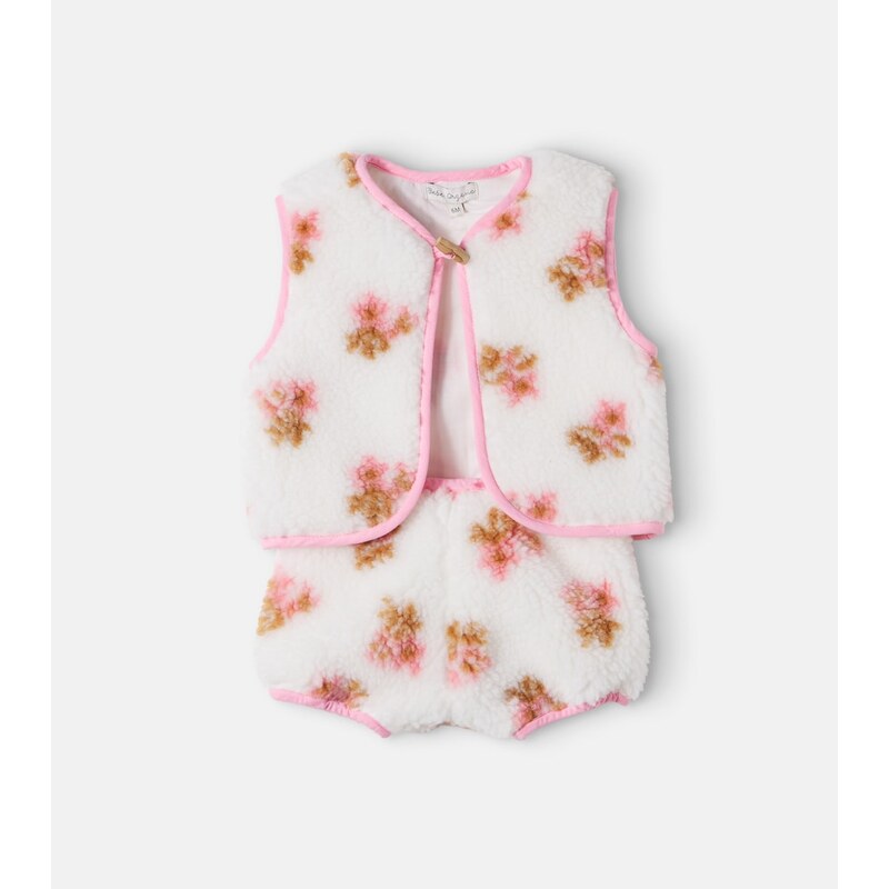 Bebe Organic Baby Laine teddy vest and bloomers set