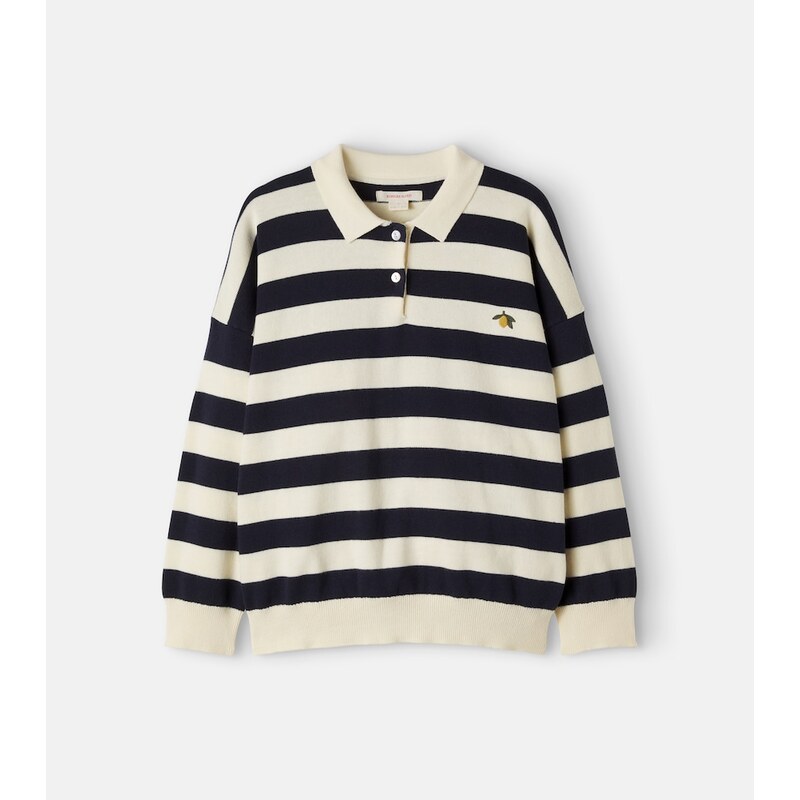 Konges Sløjd Manis striped cotton polo sweater
