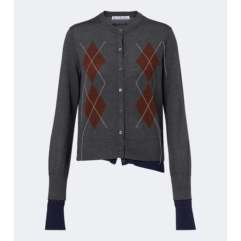 Acne Studios Layered silk, wool, and cashmere cardigan