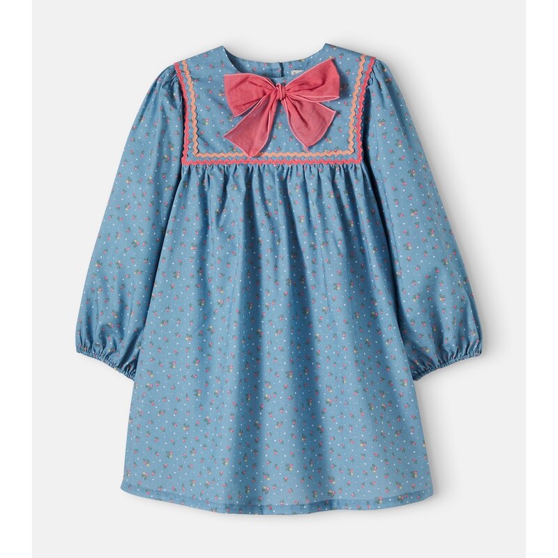 Bebe Organic Zoe bow-detail floral cotton dress