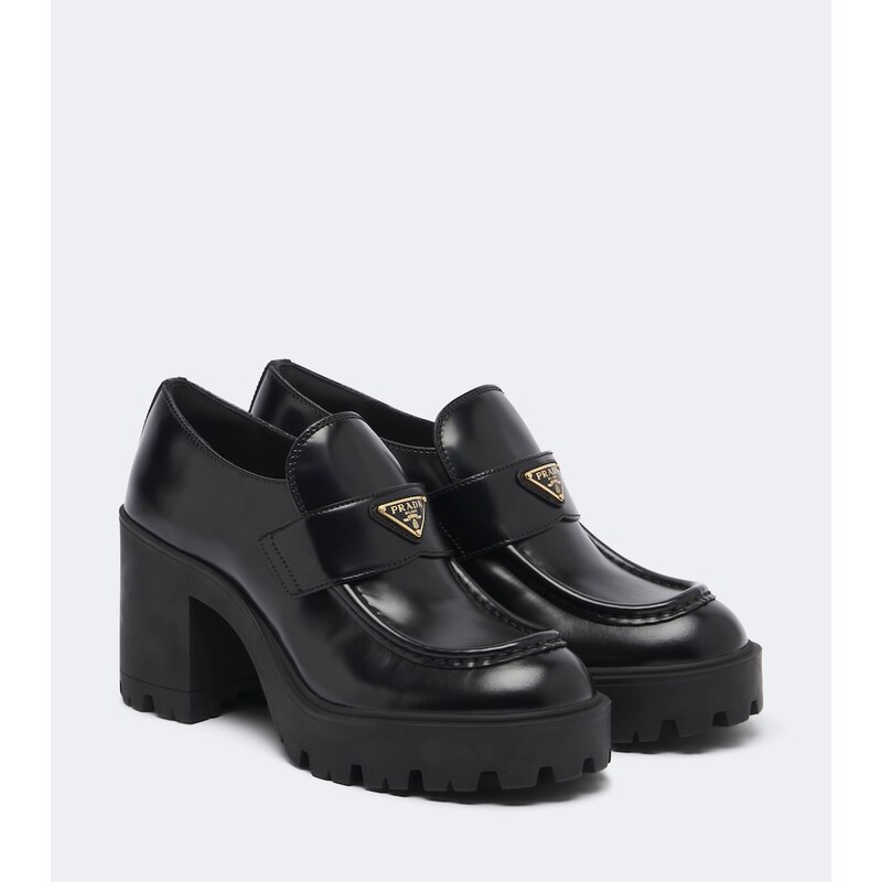 Prada lodičky z kůže v černém odstínu