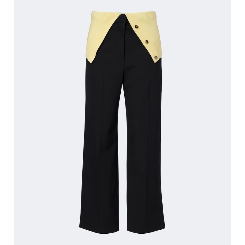 Loewe Paneled wool wide-leg pants