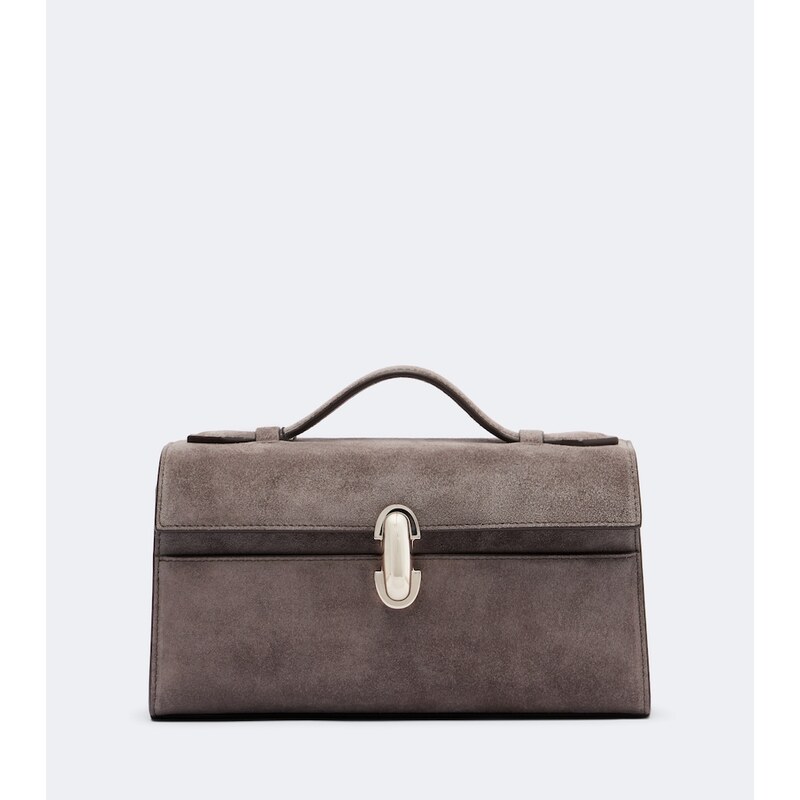 Savette Symmetry Pochette Small suede top-handle bag