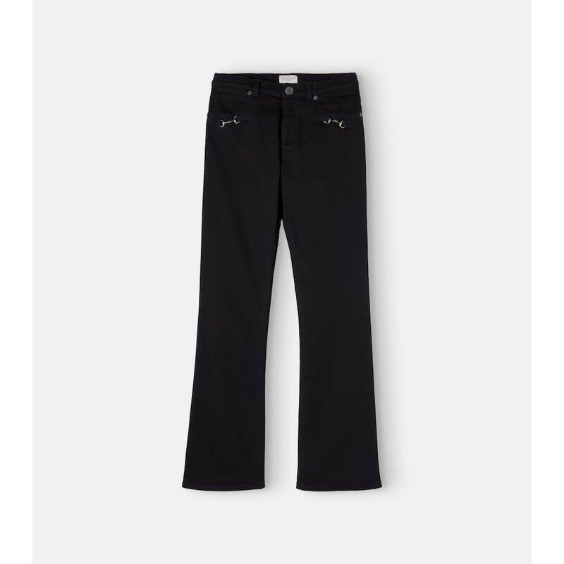 Gucci Kids Horsebit cotton-blend jeans