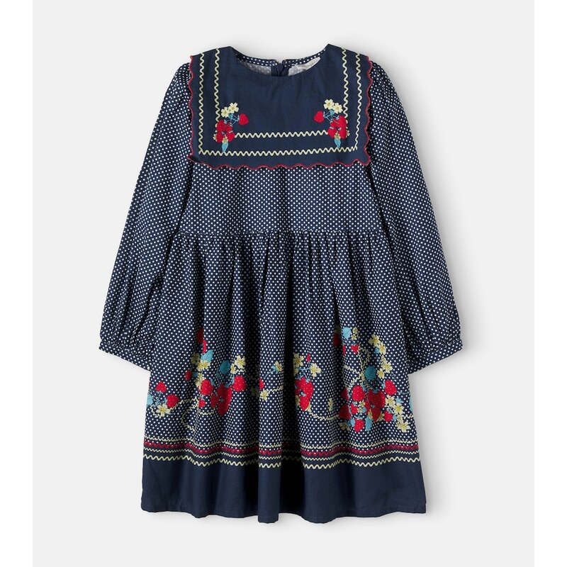 Bebe Organic Constance embroidered polka-dot cotton dress