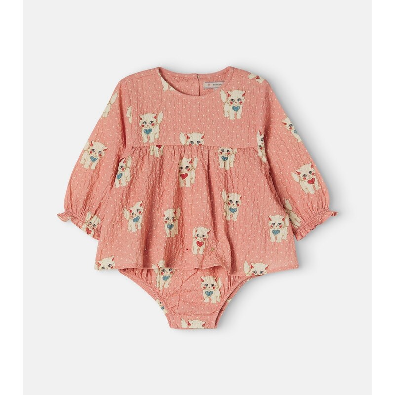 Konges Sløjd Baby Elin printed cotton seersucker playsuit