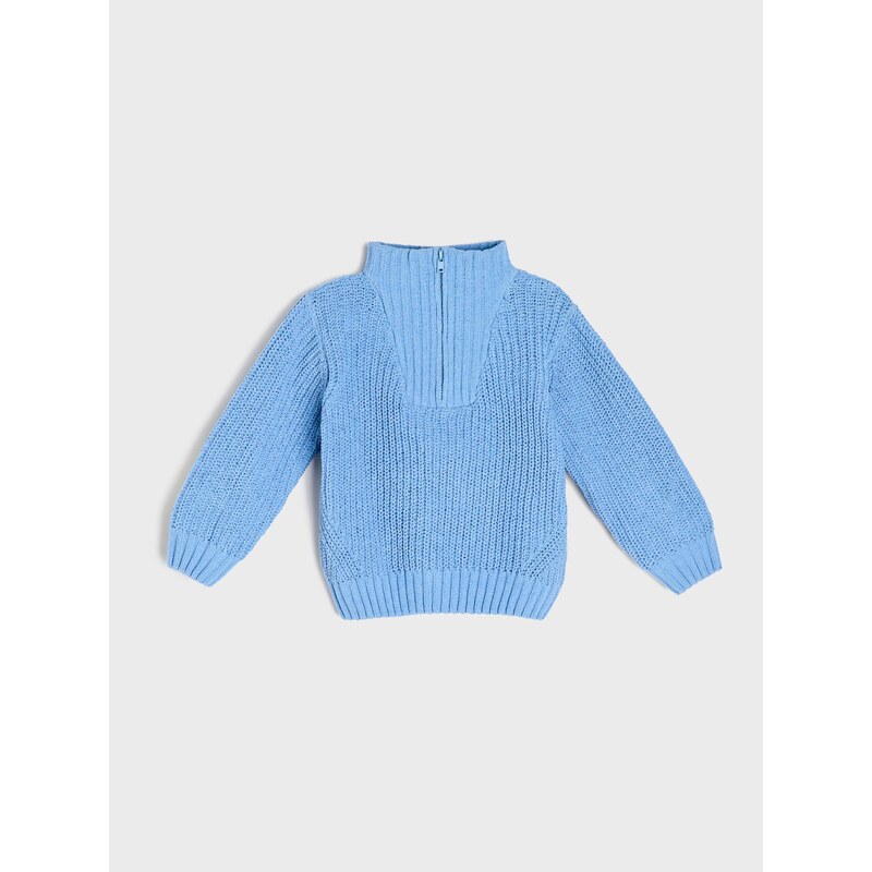 Sinsay - Svetr half-zip se stojáčkem - světle modrá