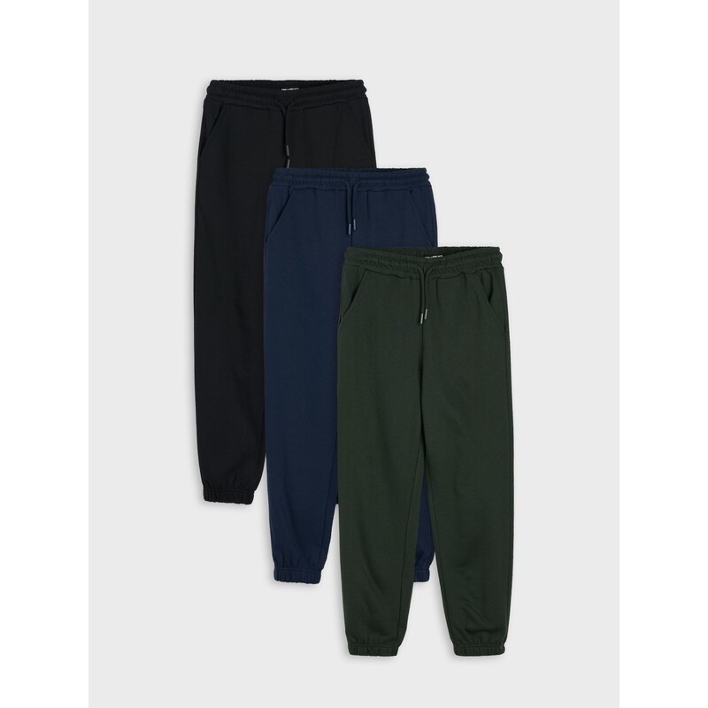 Sinsay - Sada 3 tepláků jogger - mid blue