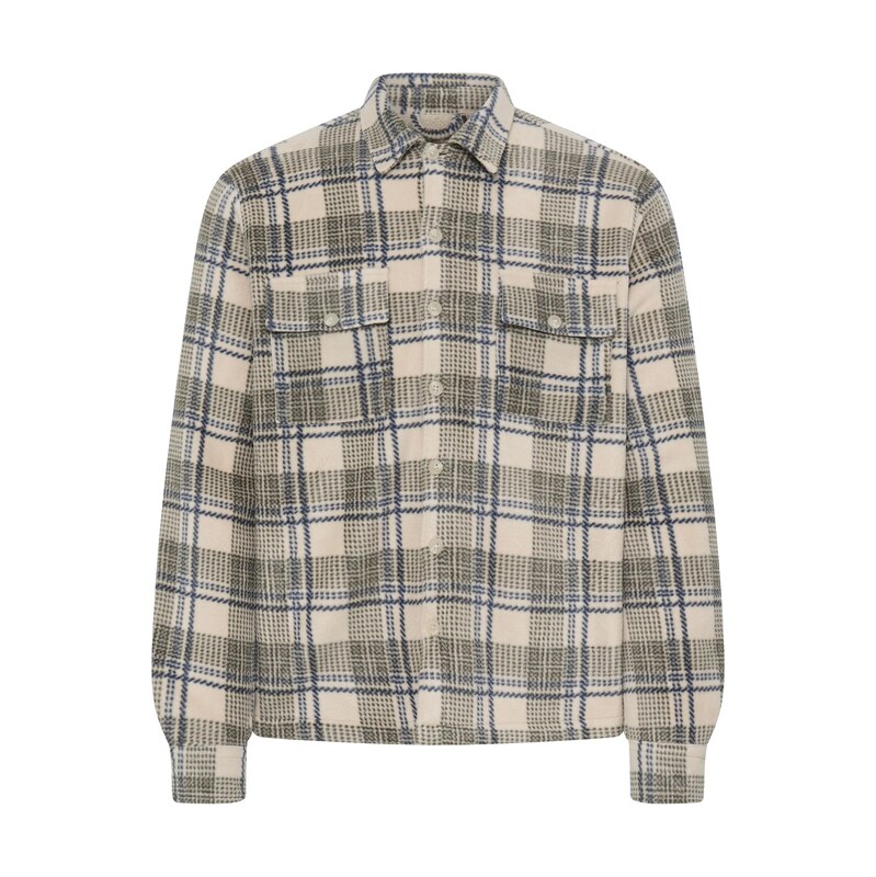 BLEND Fleecová mikina BHBAKI krémová / modrá / khaki