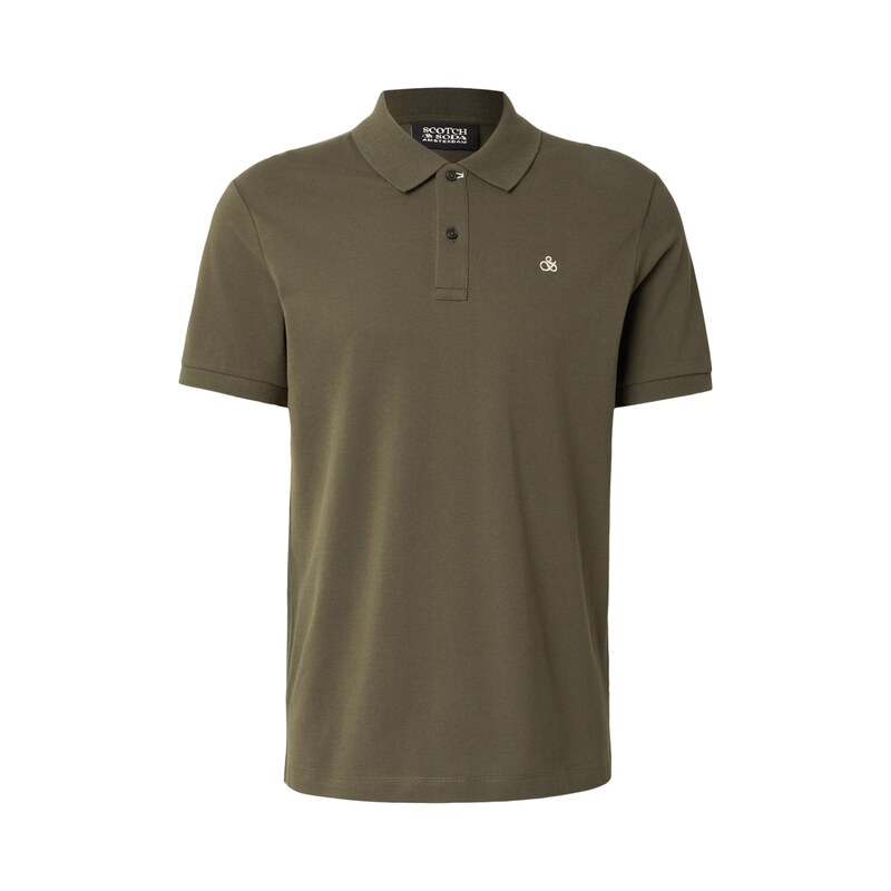 SCOTCH & SODA Tričko Seasonal Core krémová / olivová