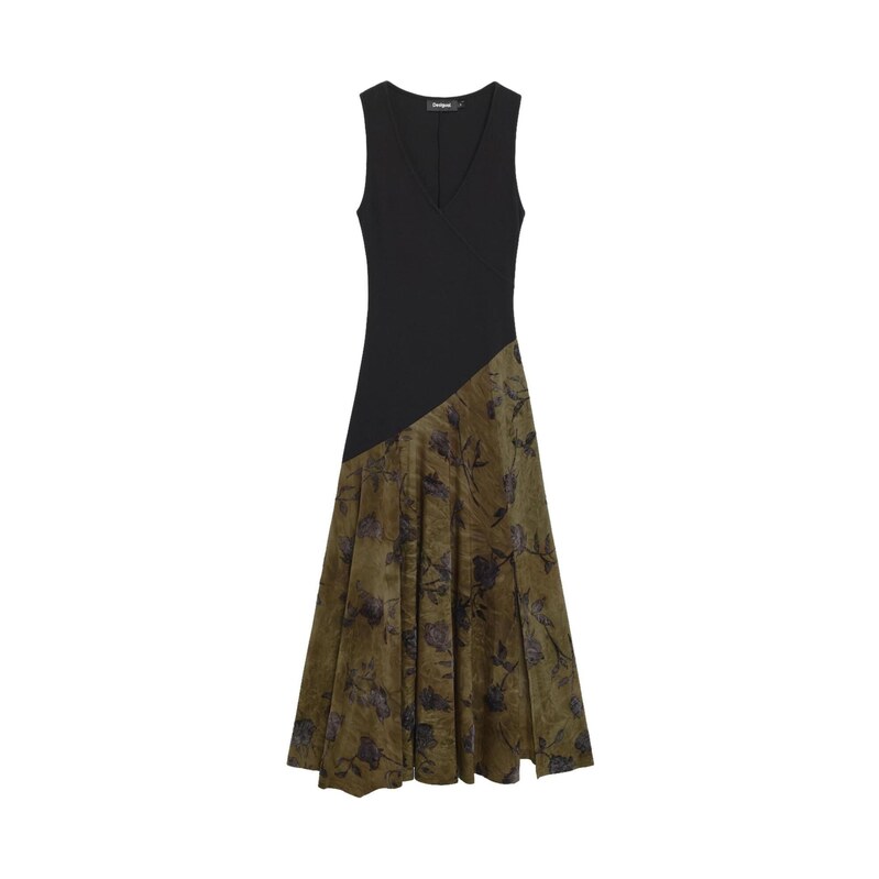 Desigual Šaty khaki / černá