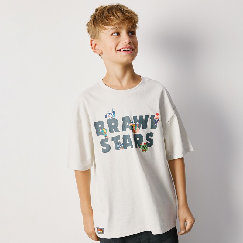 Reserved - Tričko s potiskem Brawl Stars - světle šedá