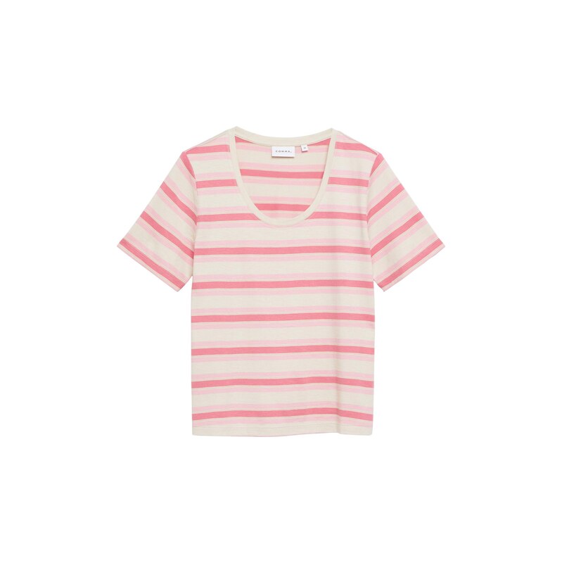COMMA Tričko pink / pastelově růžová / světle růžová