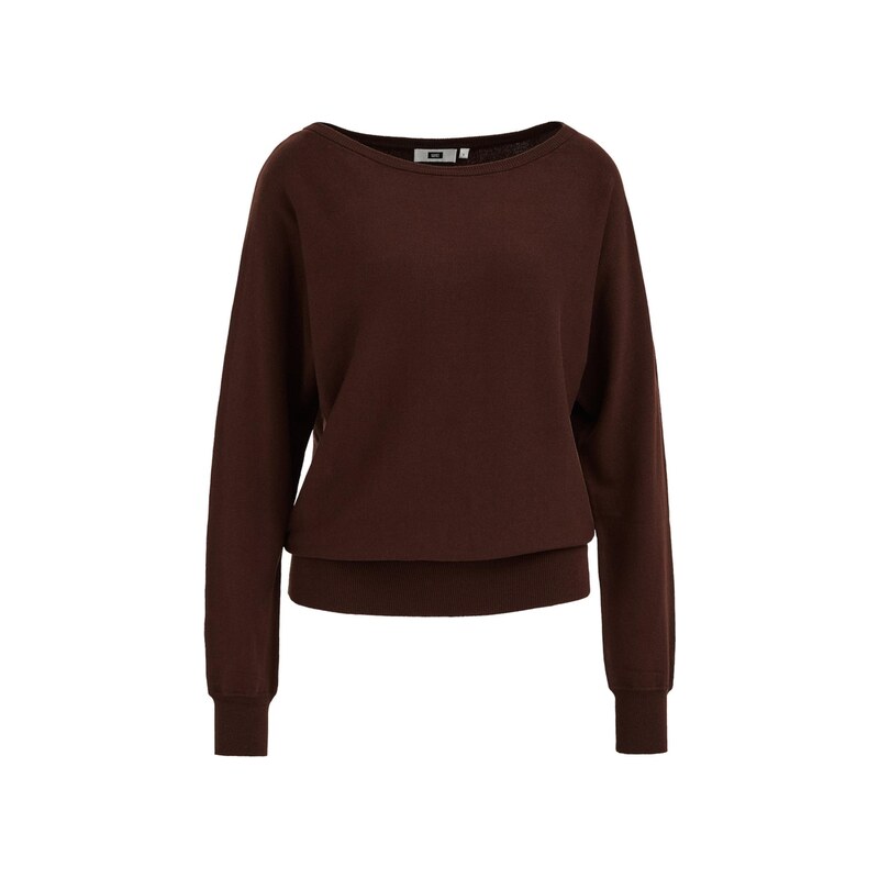 WE Fashion Svetr tmavě hnědá