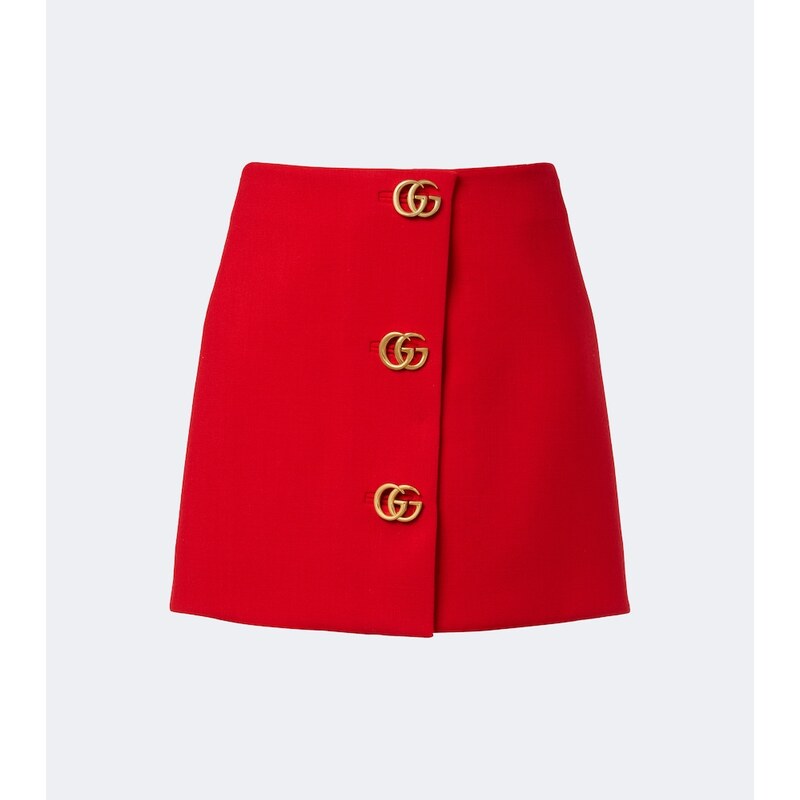 Gucci Double G wool crêpe miniskirt