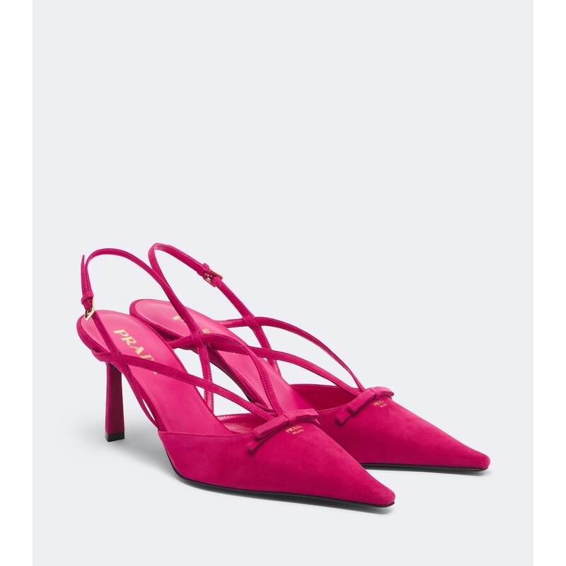 Prada Suede slingback pumps